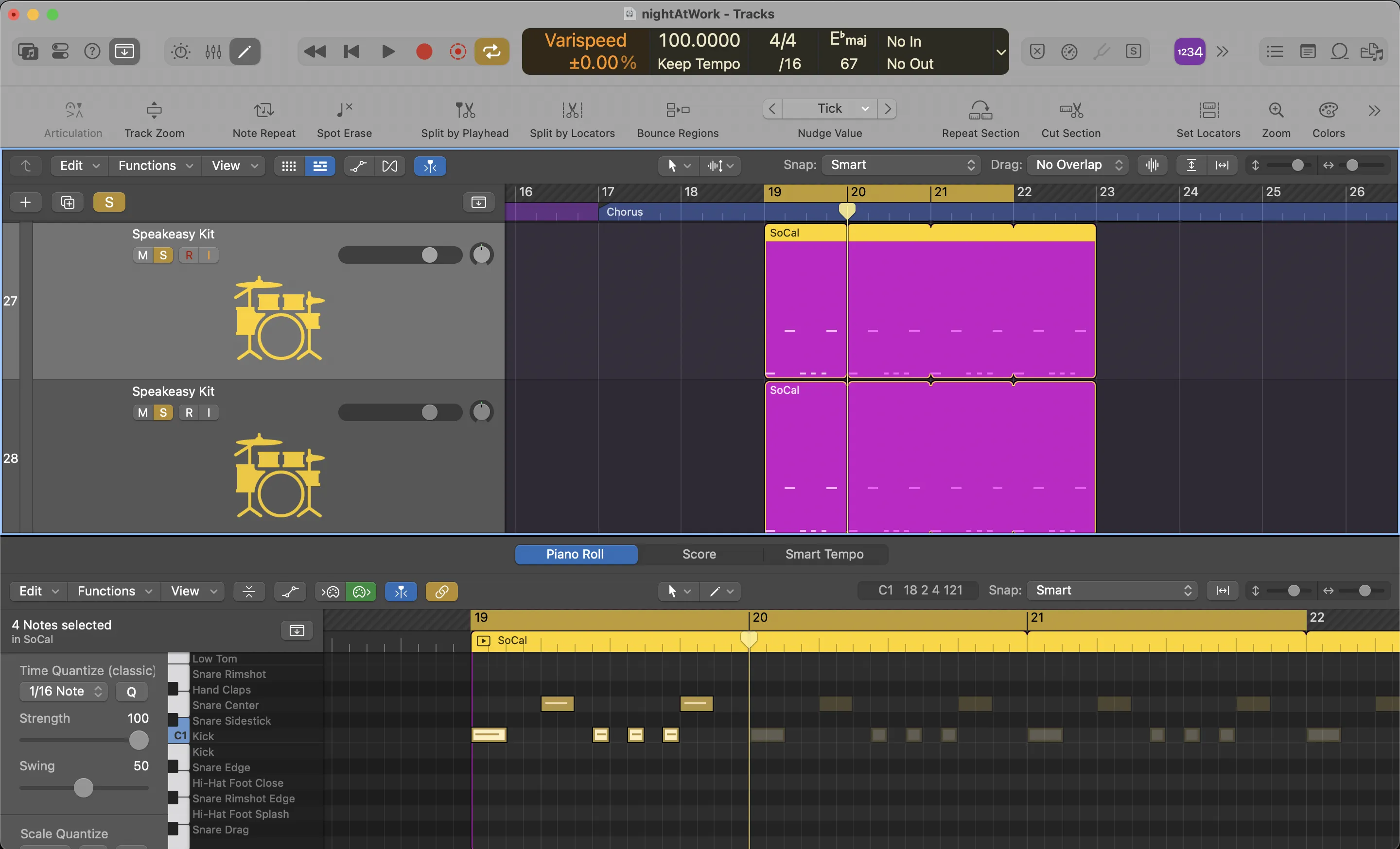 Logic MIDI note select screenshot